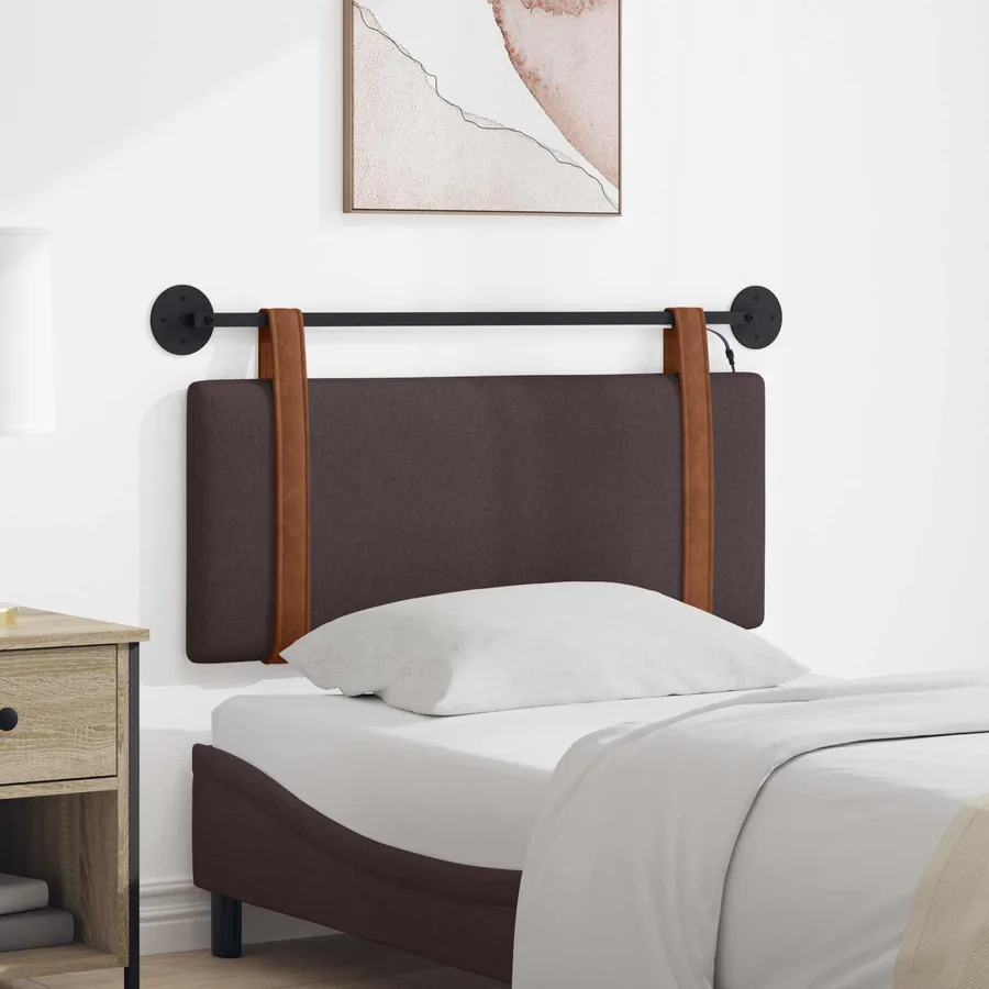 Tête de lit suspendue Avec lumière LED Marron foncé PU antique