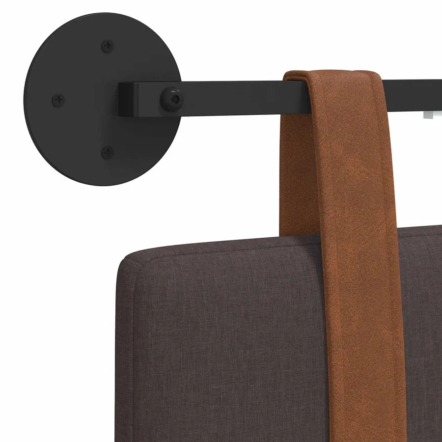 Tête de lit suspendue Avec lumière LED Marron foncé PU antique - 10