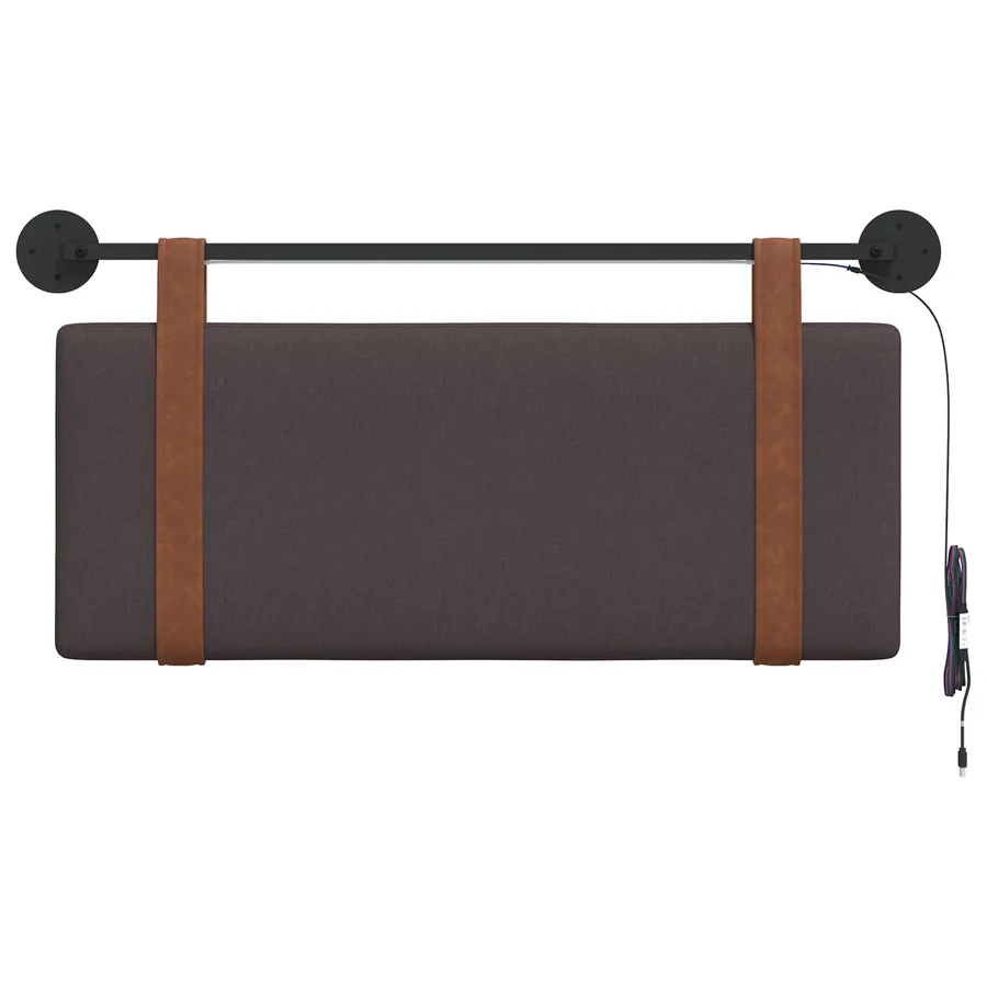 Tête de lit suspendue Avec lumière LED Marron foncé PU antique - 6