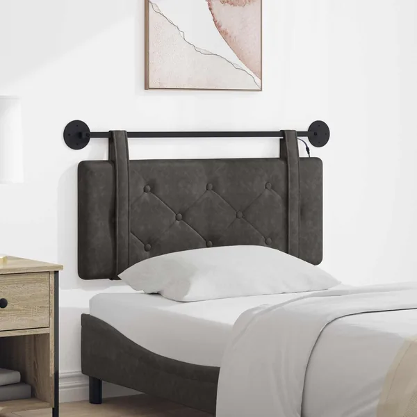 Tête de lit suspendue Avec lumière LED Noir PU antique