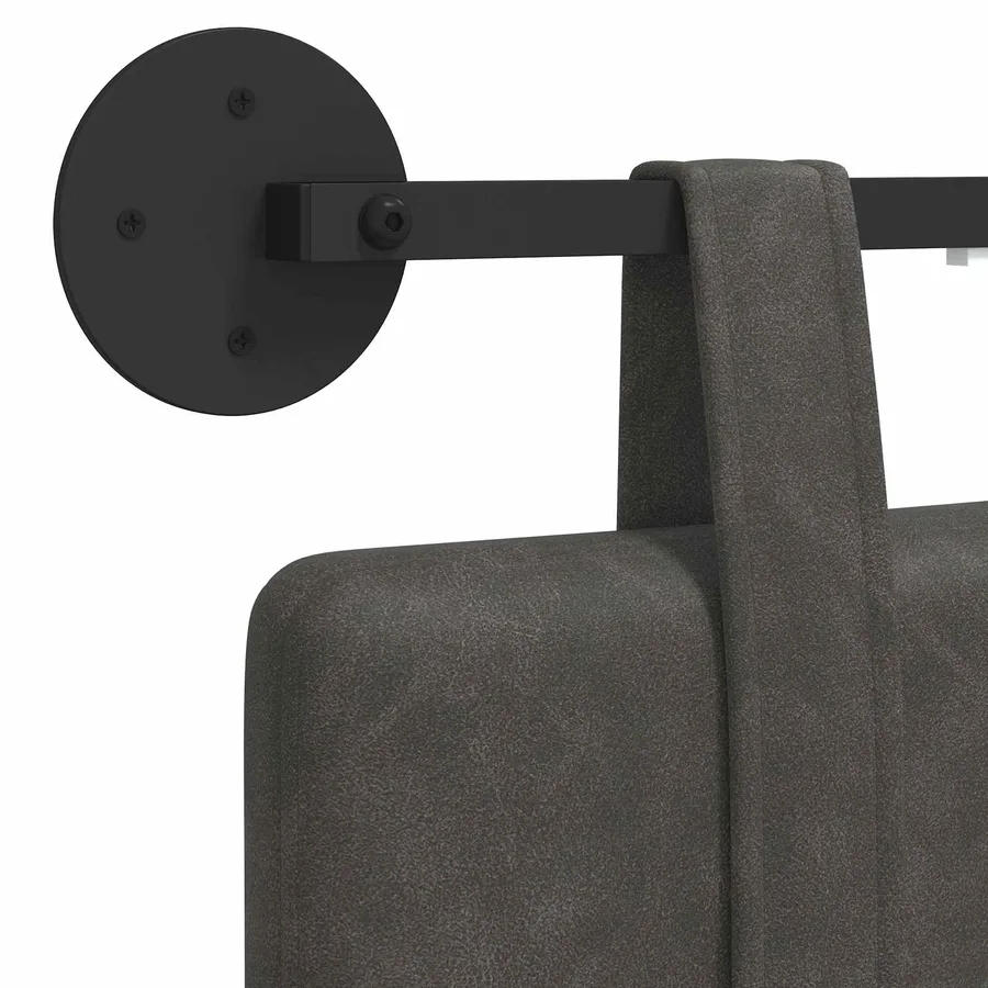 Tête de lit suspendue Avec lumière LED Noir PU antique - 10