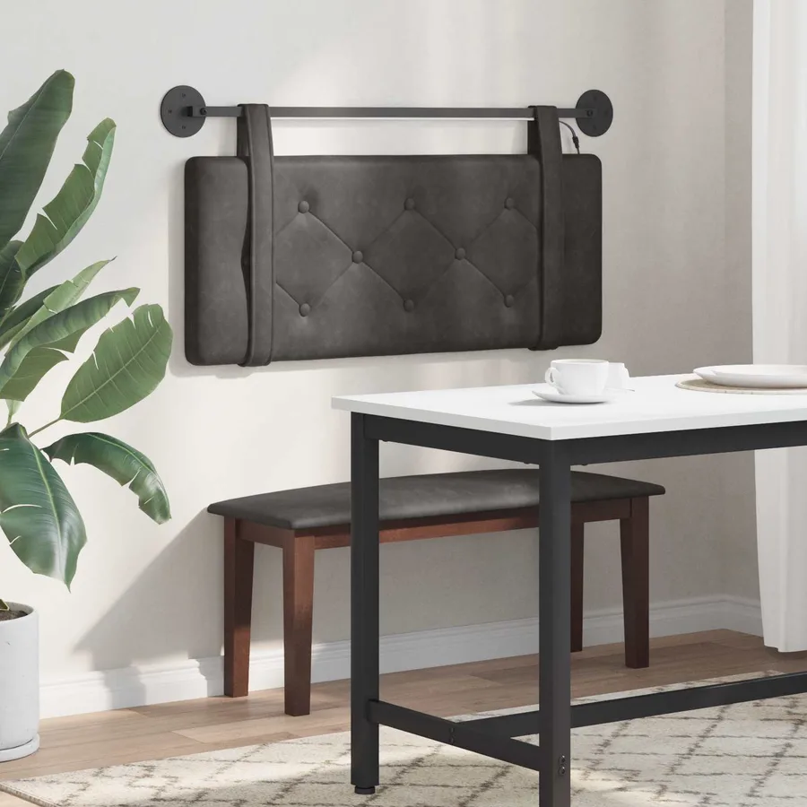 Tête de lit suspendue Avec lumière LED Noir PU antique - 4