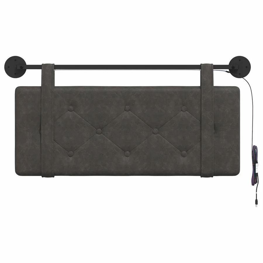Tête de lit suspendue Avec lumière LED Noir PU antique - 6
