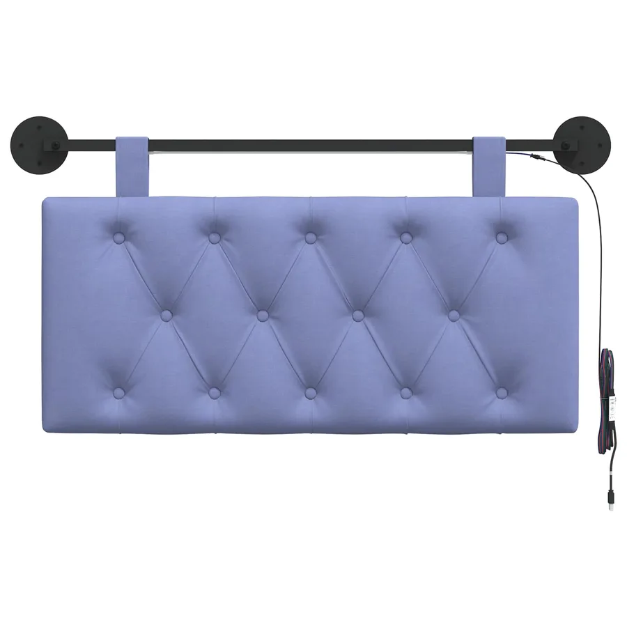 Tête de lit suspendue Avec lumière LED Bleu denim Tissu - 6