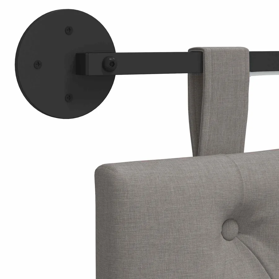 Tête de lit suspendue Avec lumière LED Taupe Tissu - 8
