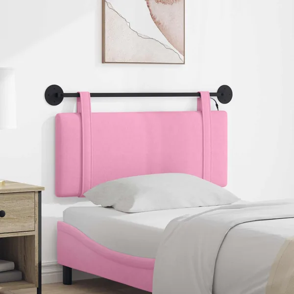 Tête de lit suspendue Avec lumière LED Rose Tissu