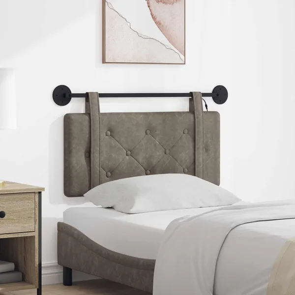 Tête de lit suspendue Avec lumière LED Gris PU antique