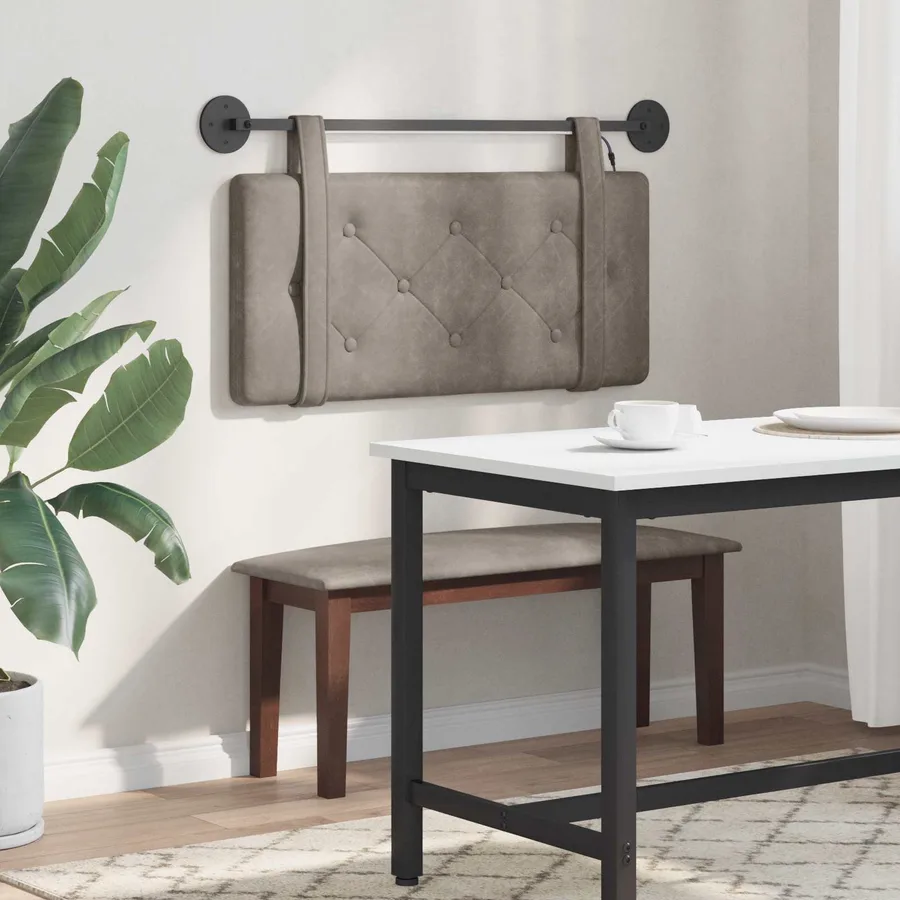 Tête de lit suspendue Avec lumière LED Gris PU antique - 4
