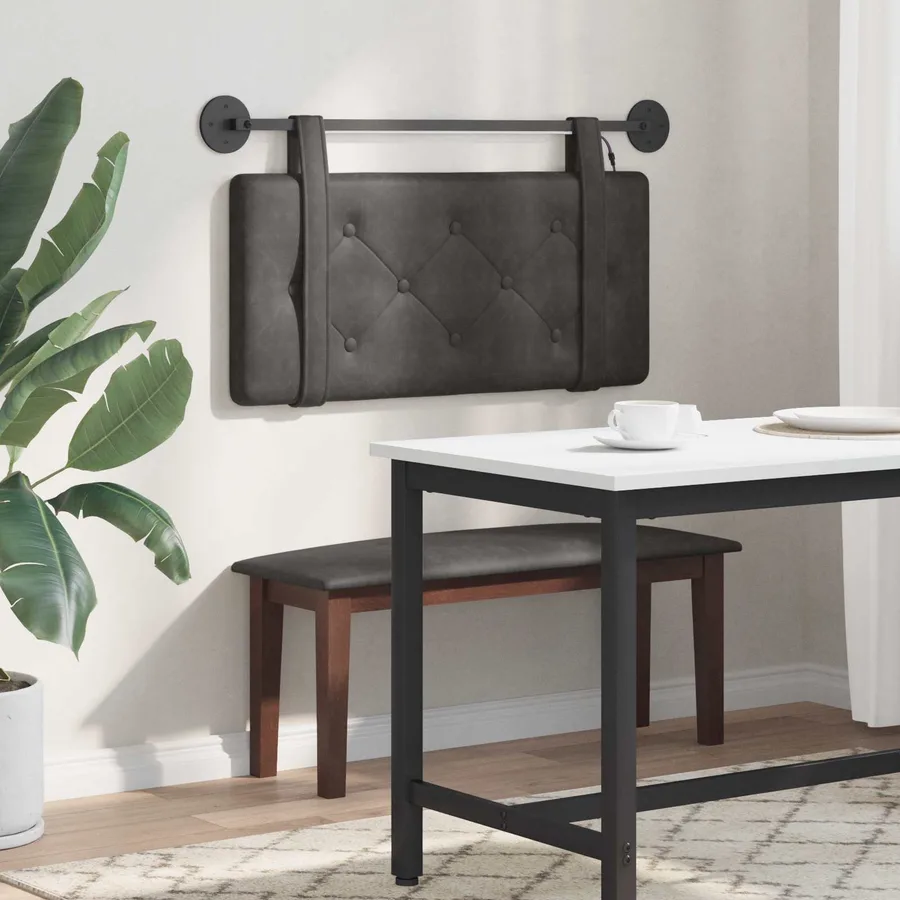 Tête de lit suspendue Avec lumière LED Noir PU antique - 4