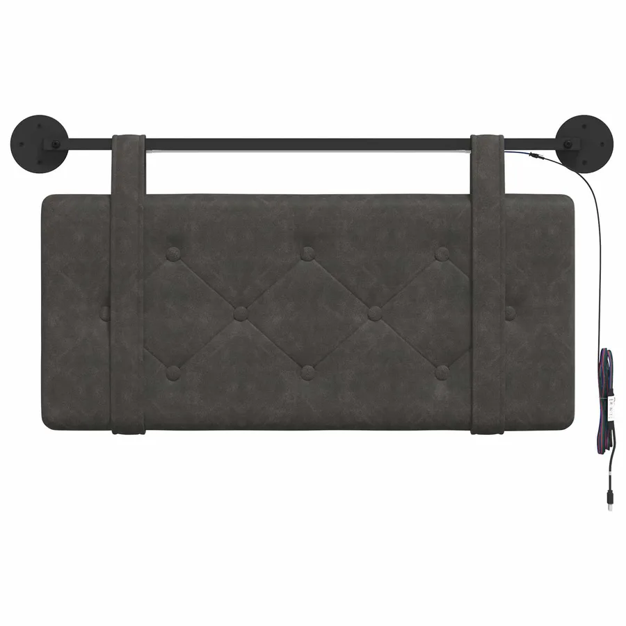 Tête de lit suspendue Avec lumière LED Noir PU antique - 6