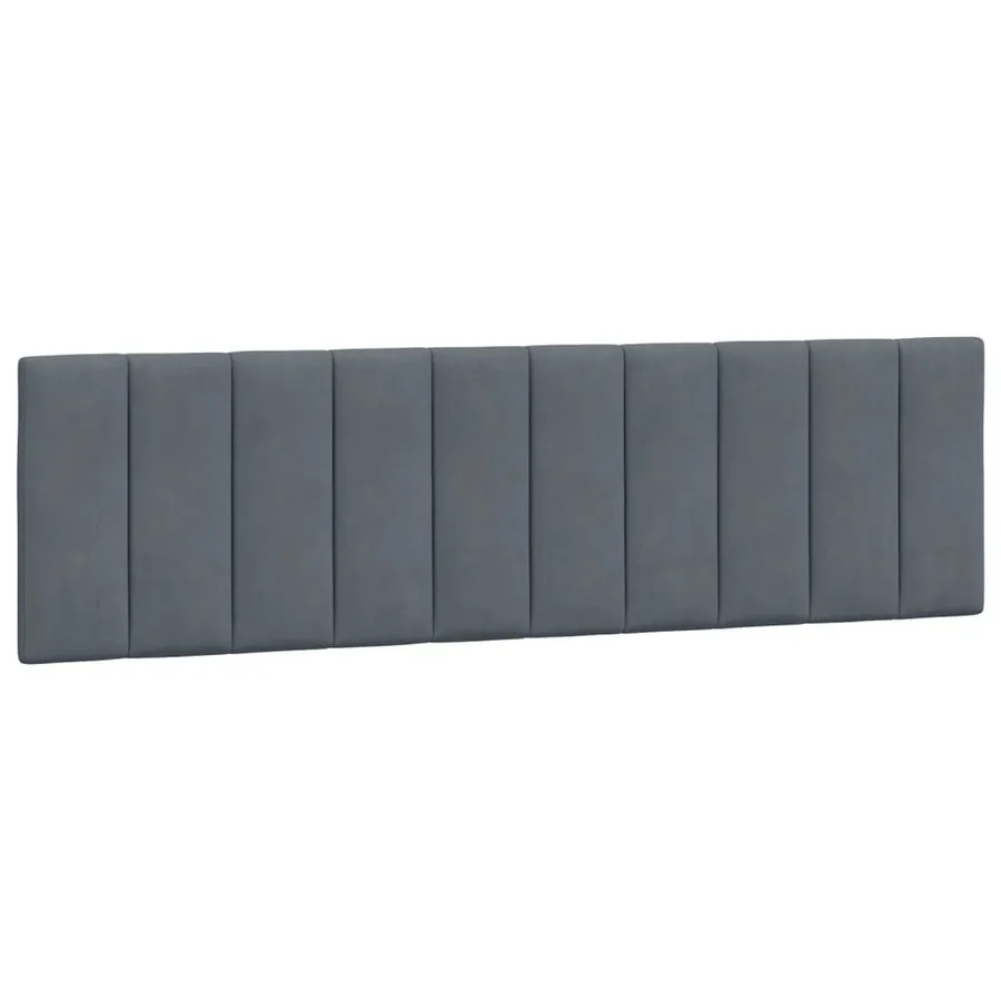 Coussin de tête de lit Hanko gris foncé 183 cm velours - 2