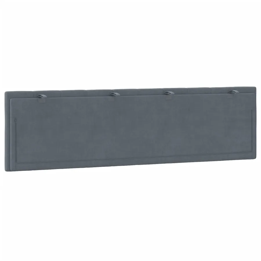 Coussin de tête de lit Hanko gris foncé 183 cm velours - 7