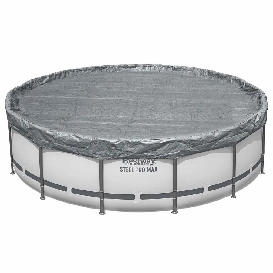 Bestway Couverture de piscine 1 Ø3,05 m Rond Polyester Gris for - 2