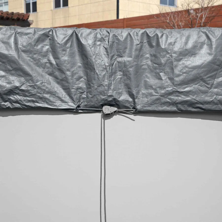 Bestway Couverture de piscine 1 Ø3,05 m Rond Polyester Gris for - 5