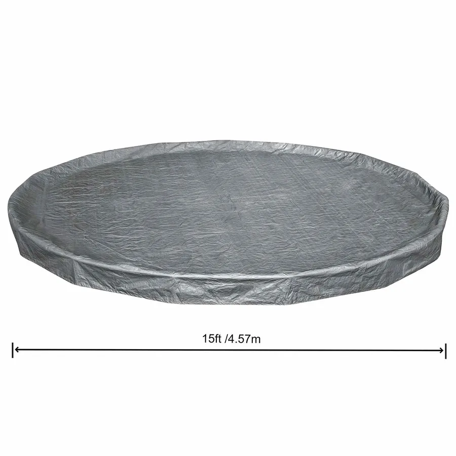 Bestway Couverture de piscine 1 Ø3,05 m Rond Polyester Gris for - 6