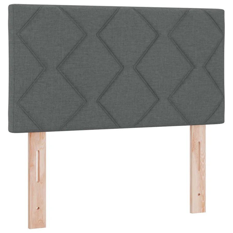 Lit boxspring avec matelas Gris foncé 100 x 200 cm Tissu - 3