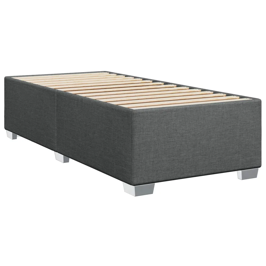 Lit boxspring avec matelas Gris foncé 100 x 200 cm Tissu - 4