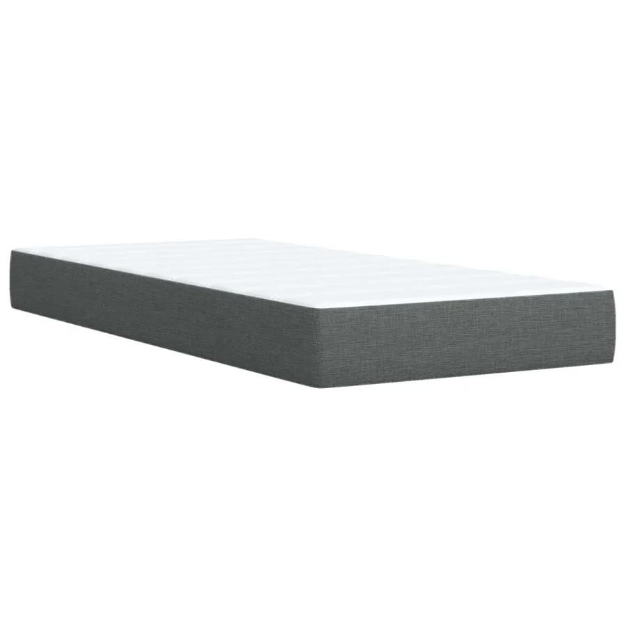 Lit boxspring avec matelas Gris foncé 100 x 200 cm Tissu - 5