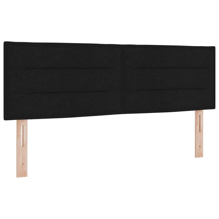 Lit boxspring avec matelas Noir 140 x 190 cm Tissu - 3