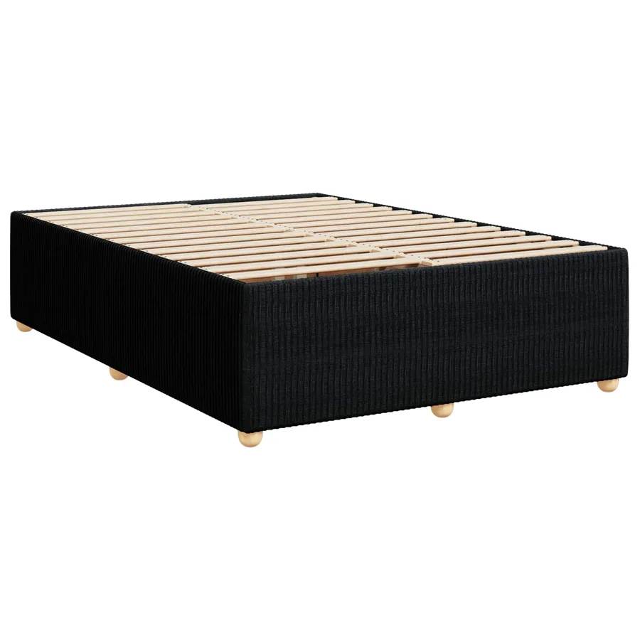 Lit boxspring avec matelas Noir 140 x 190 cm Tissu - 4