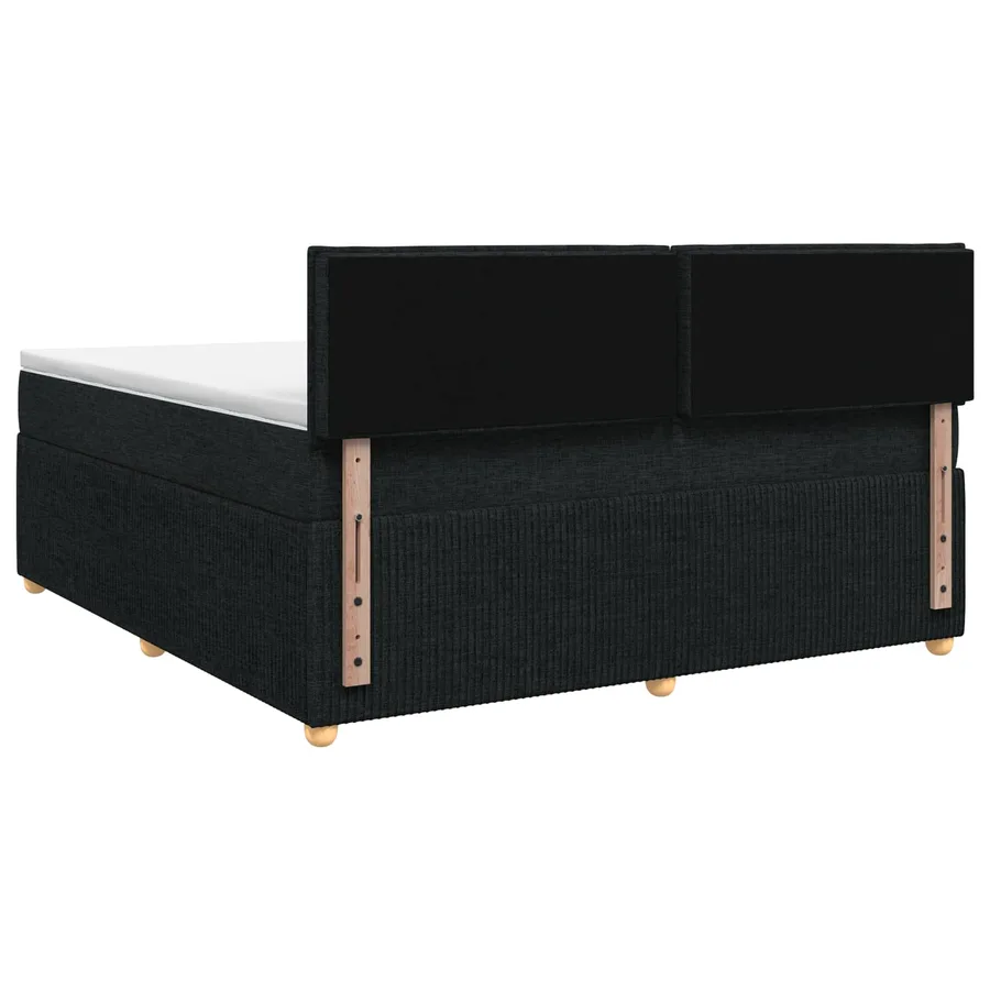 Lit boxspring avec matelas Noir 140 x 190 cm Tissu - 7