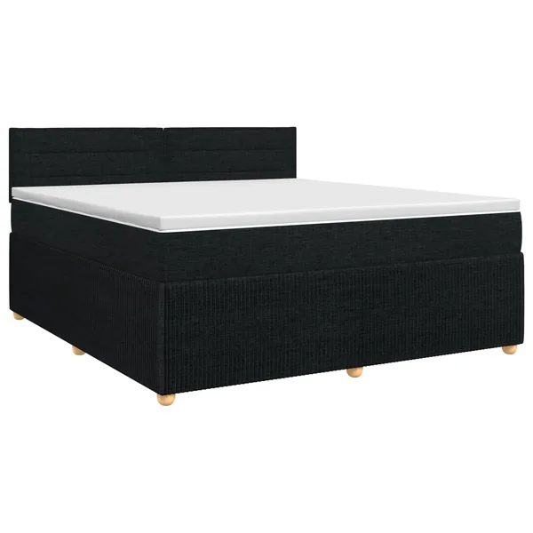 Lit boxspring avec matelas Noir 140 x 200 cm Tissu