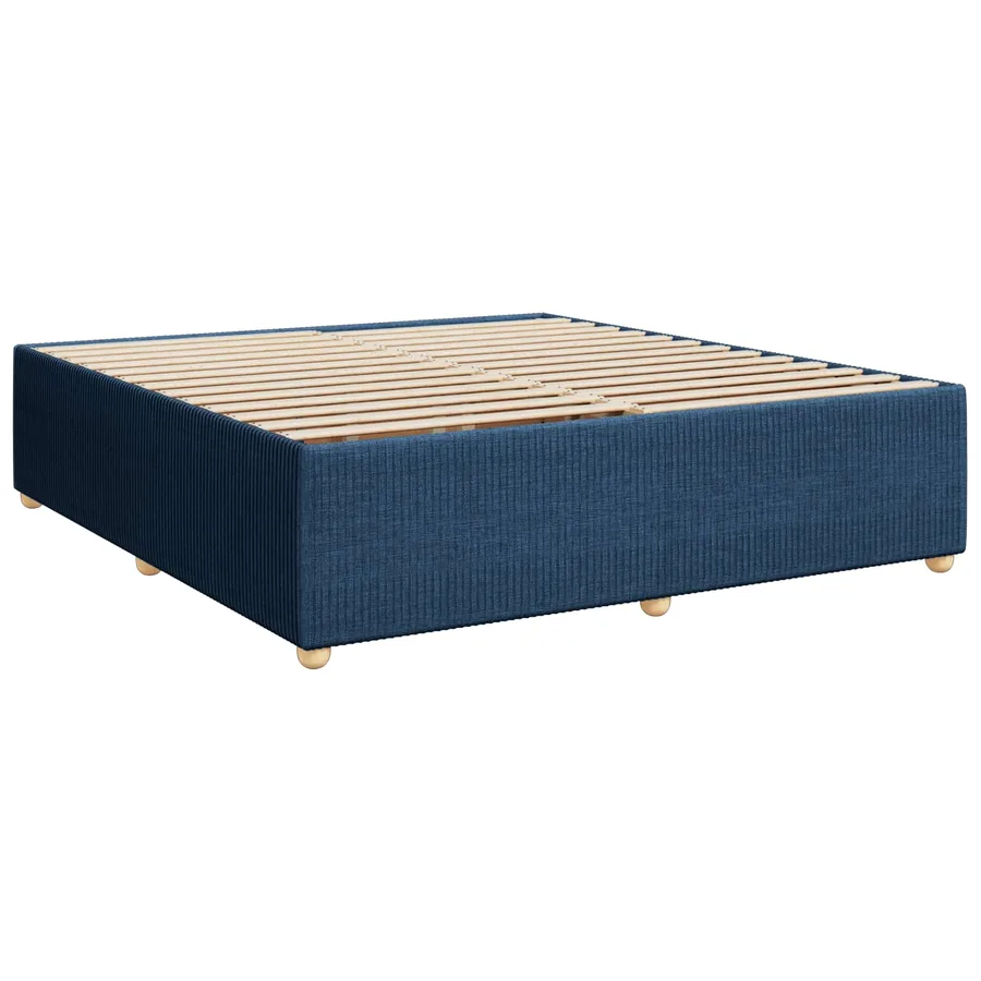 Lit boxspring avec matelas Bleu 200 x 200 cm Tissu - 4