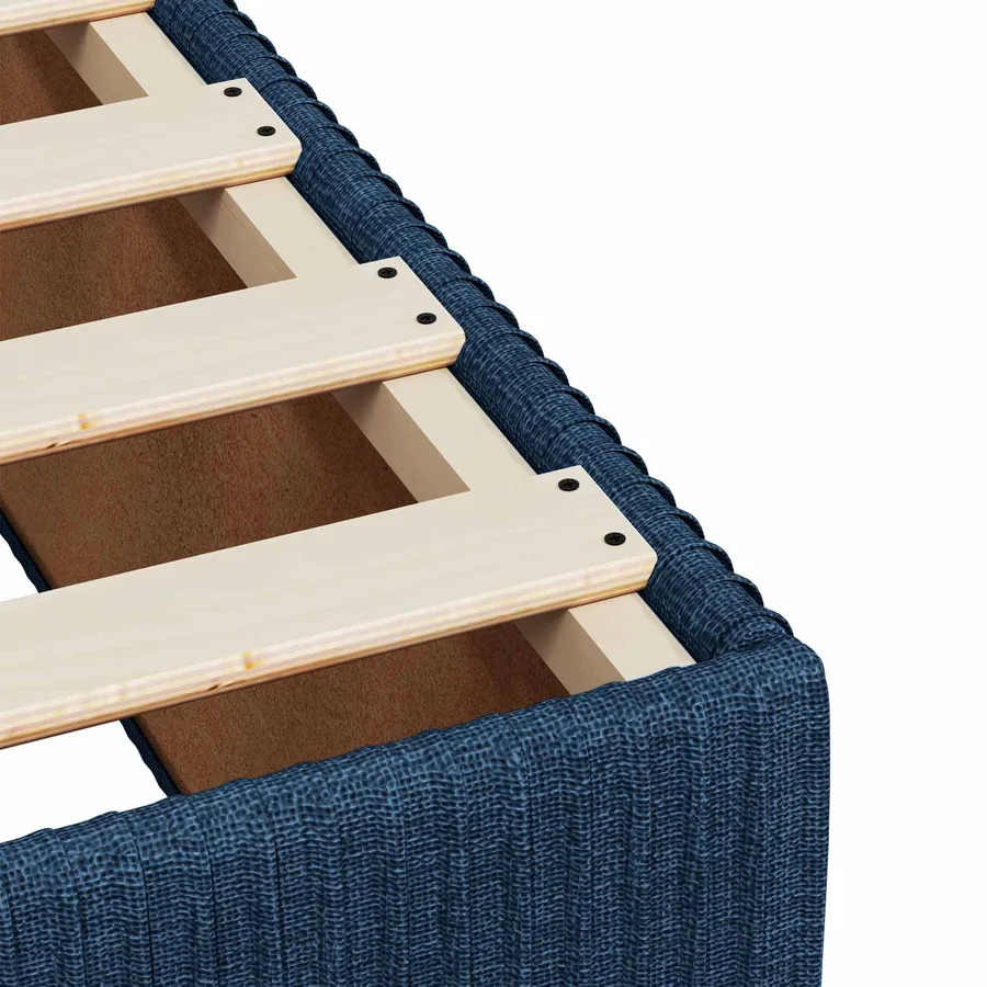 Lit boxspring avec matelas Bleu 200 x 200 cm Tissu - 9