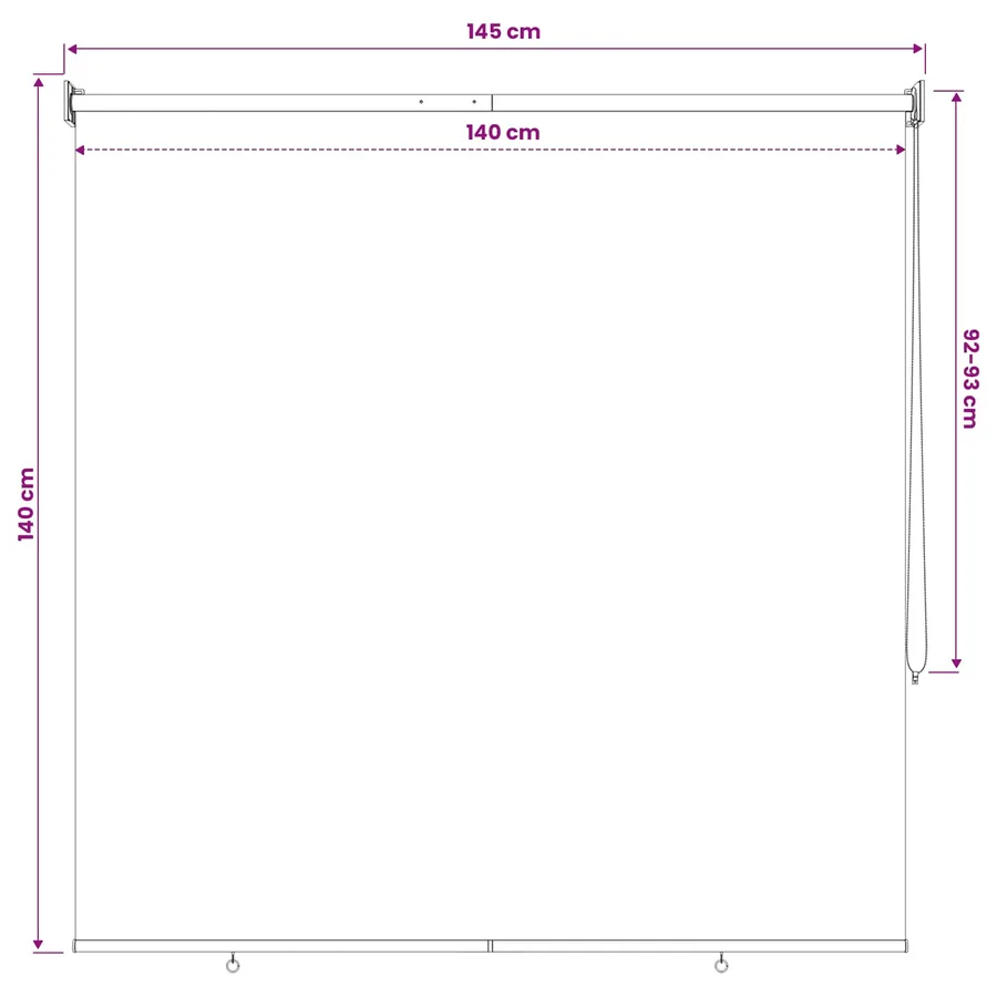 Store roulant extérieur protection UV Blanc Polyester - 12