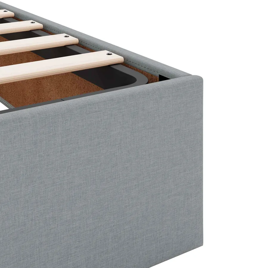 Lit ottoman avec matelas Gris clair 90 x 190 cm Tissu - 10