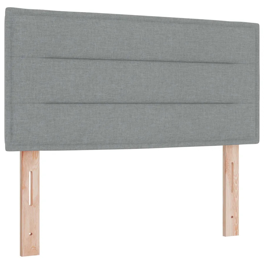 Lit ottoman avec matelas Gris clair 90 x 190 cm Tissu - 3