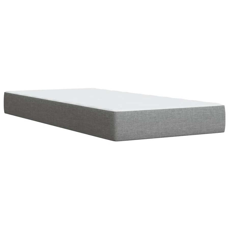 Lit ottoman avec matelas Gris clair 90 x 190 cm Tissu - 5