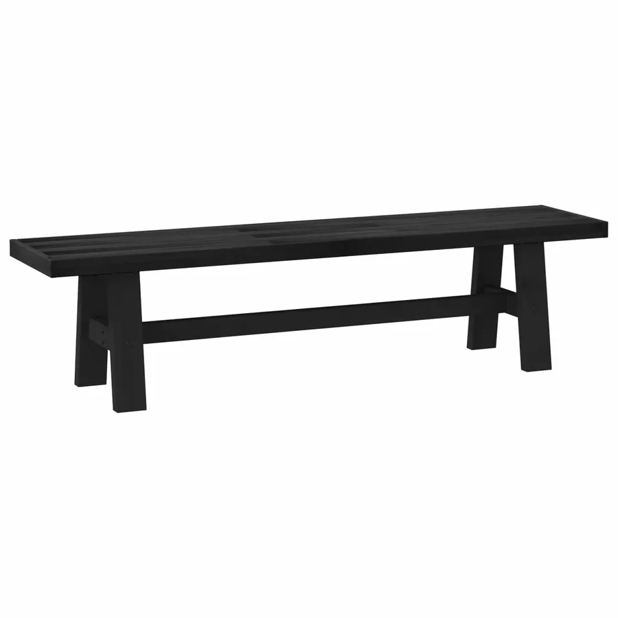 Banc de salle à manger NOAIN 180 x 41 x 45 cm Pin massif Noir - 2
