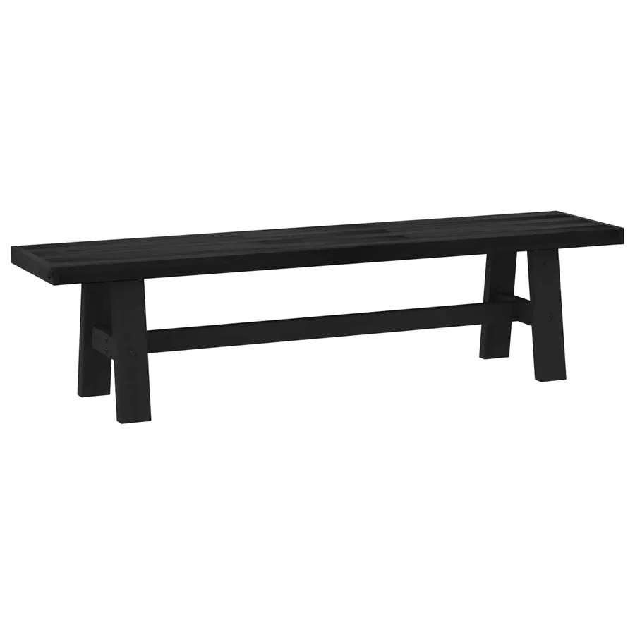 Banc de salle à manger NOAIN 180 x 41 x 45 cm Pin massif Noir - 5