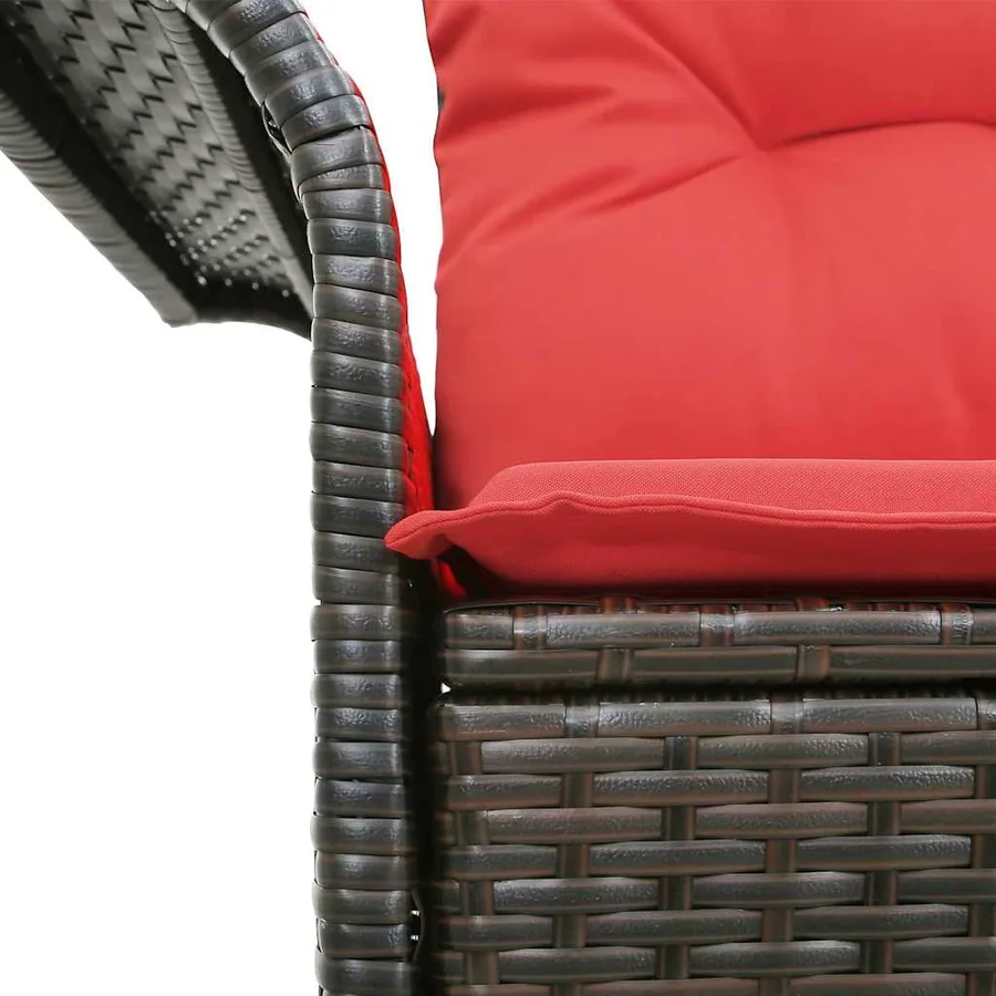 Canapé de jardin avec coussin 141 x 62 x 69 cm polyrotin - 6