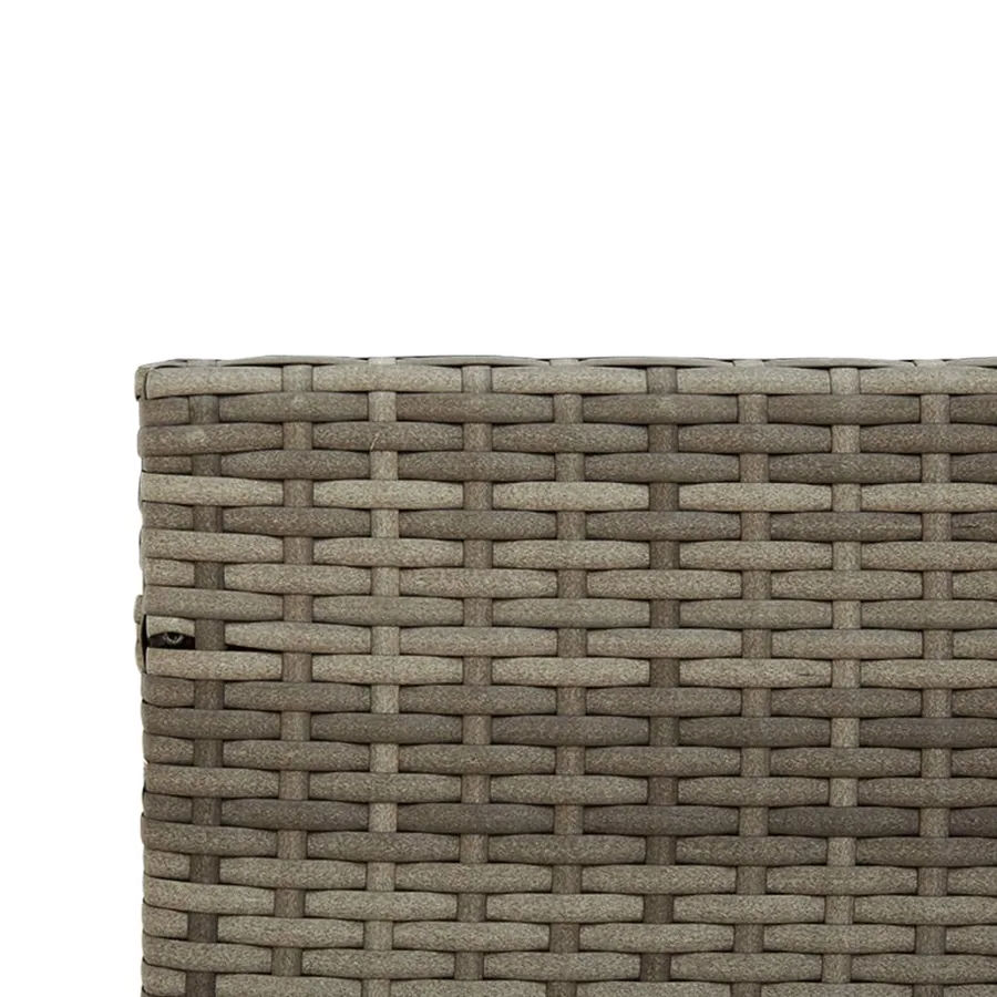 Canapé de jardin avec table et coussins en forme de L gris - 10