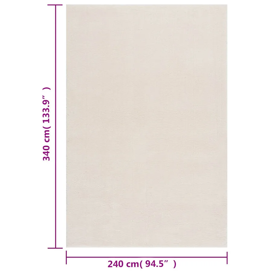 Tapis shaggy blanc crème 240x340 cm polyester - 8