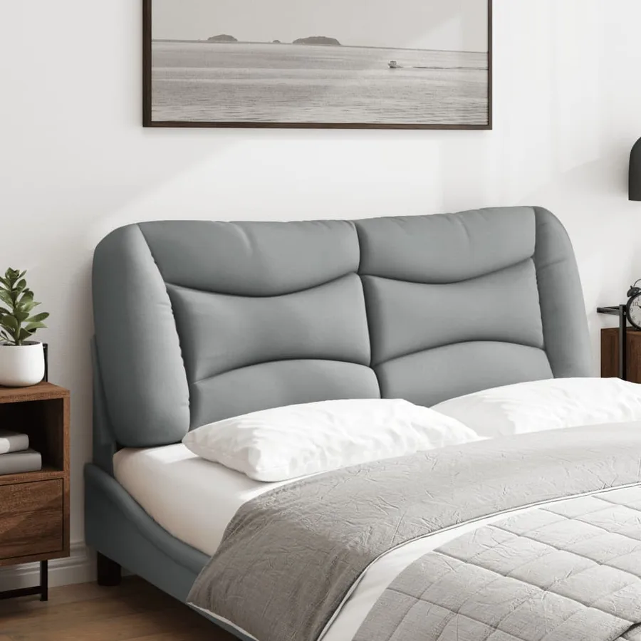 Coussin de tête de lit Hvar gris clair 137 cm tissu - 4