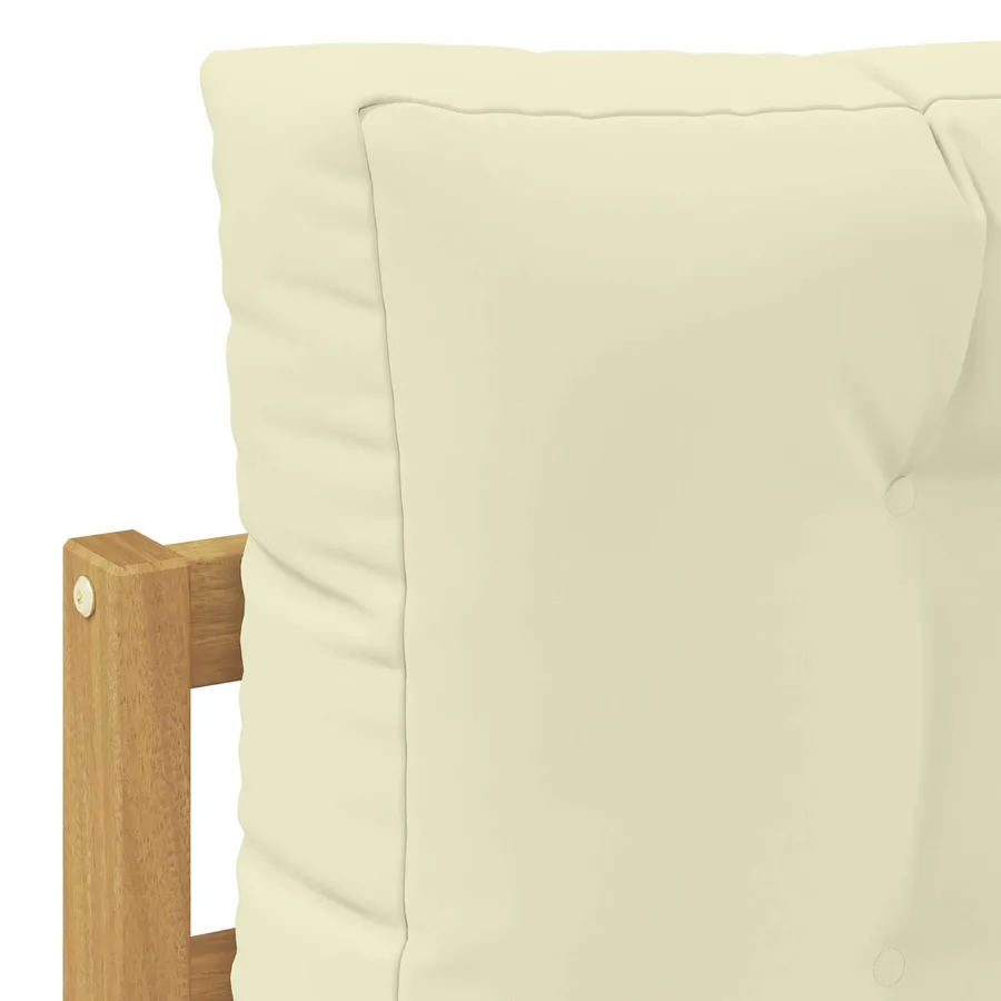 2 Pièce Pouf d'Extérieur Polyester Blanc - 6