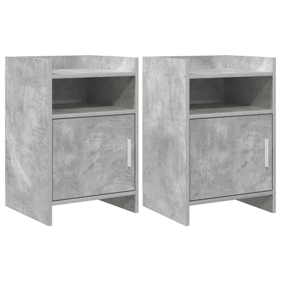 Tables de chevet 2 pcs Gris béton 40 x 36 x 60 cm