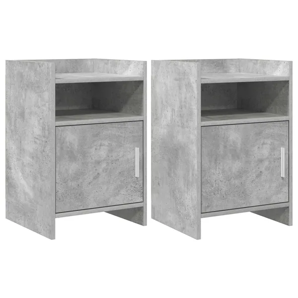 Tables de chevet 2 pcs Gris béton 40 x 36 x 60 cm