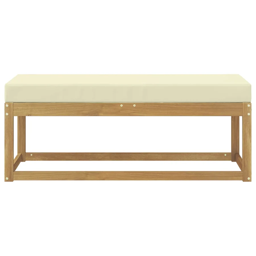 Banc de Jardin Blanc 115 x 43 x 45 cm Bois d'Acacia Massif - 3