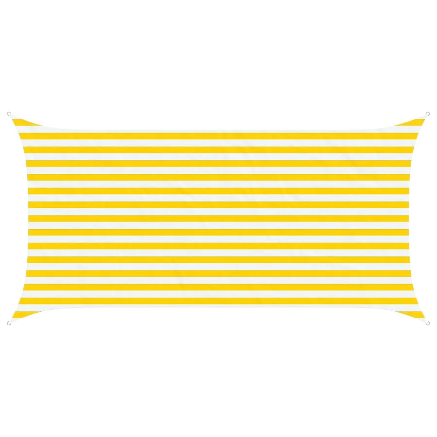 Voile d'ombre Jaune et blanc 4 x 2 m 100 % polyester Oxford - 2