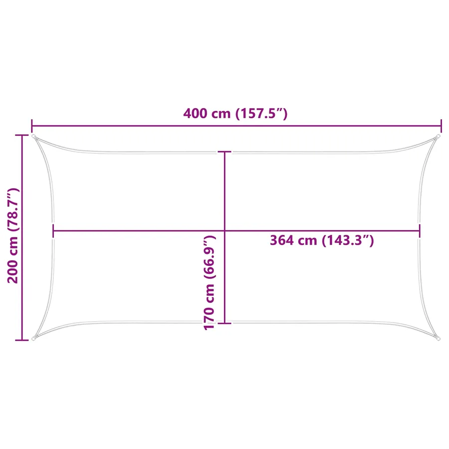 Voile d'ombre Jaune et blanc 4 x 2 m 100 % polyester Oxford - 8