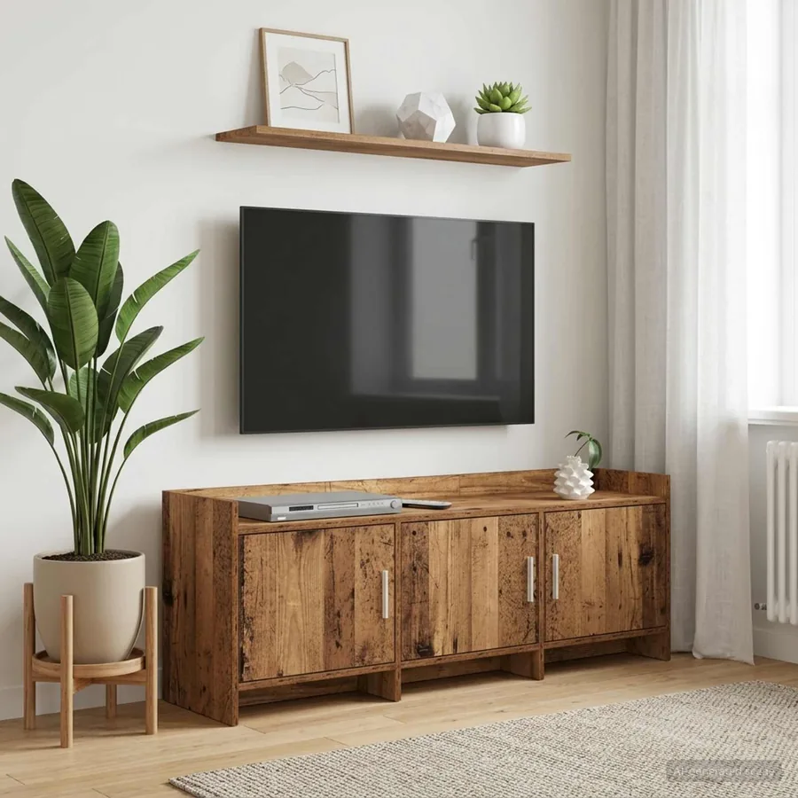 Meuble TV 130 x 33 x 47 cm Bois ancien Bois d'ingénierie