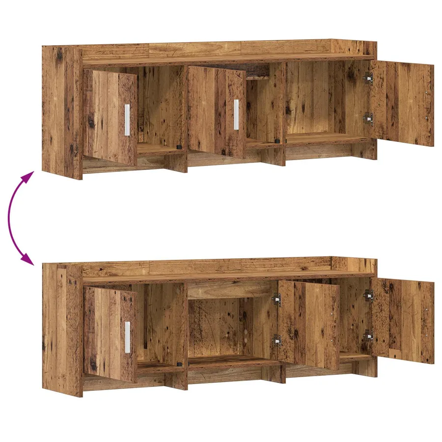 Meuble TV 130 x 33 x 47 cm Bois ancien Bois d'ingénierie - 10