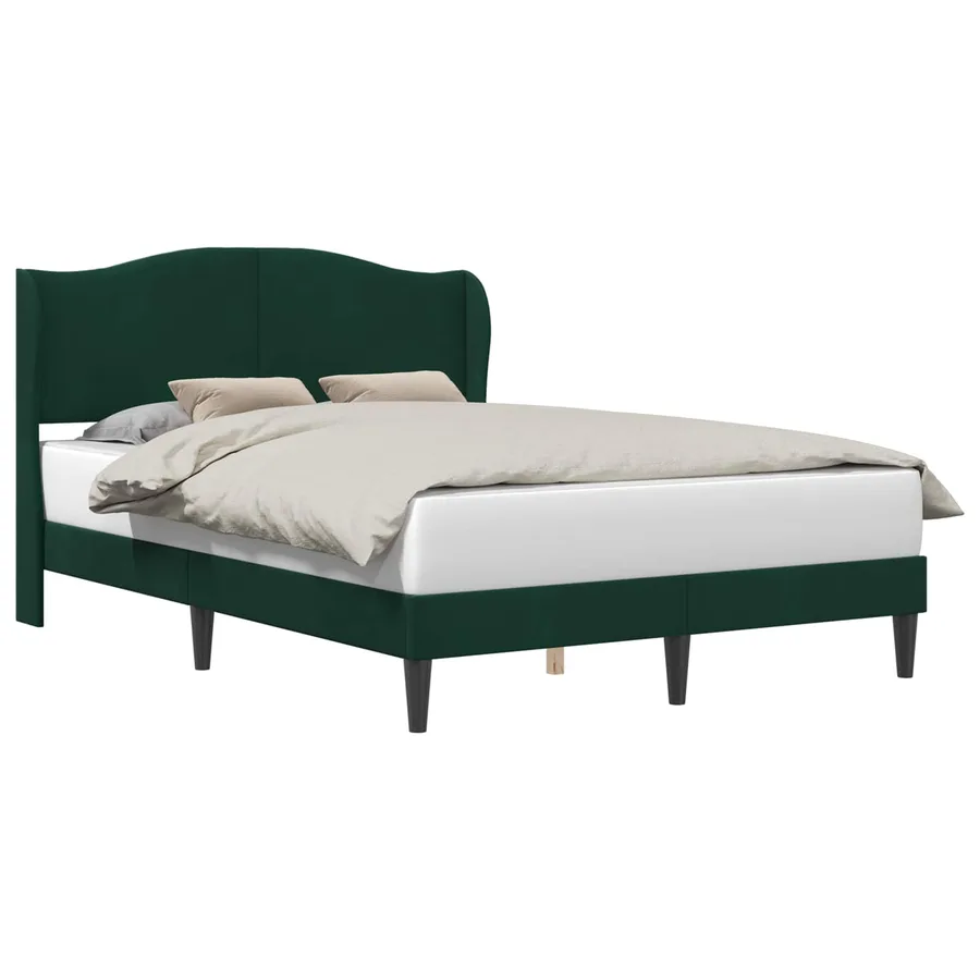 Cadre de lit avec tête de lit Vert foncé 160 x 200 cm Velours - 2