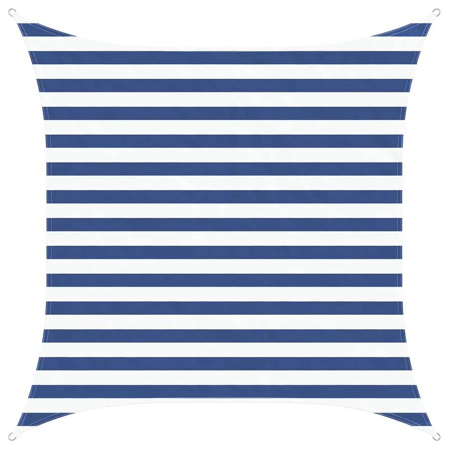 Voile d'ombre Bleu et Blanc 2 x 2 m 100 % polyester Oxford - 2