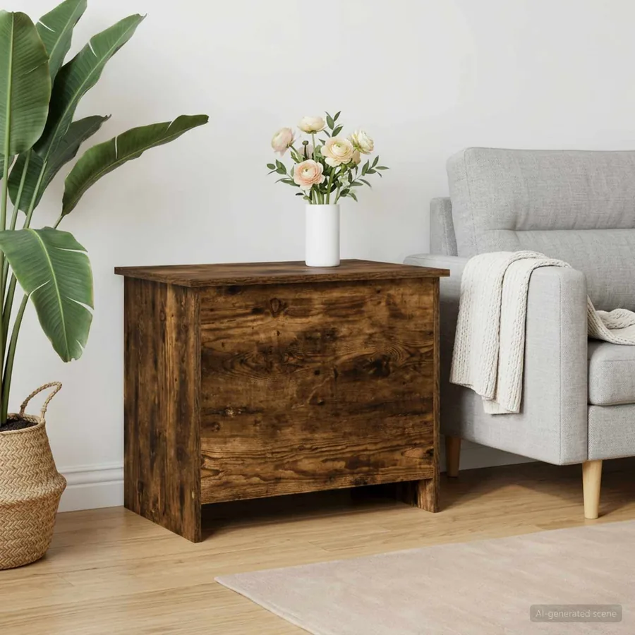 Coffre de rangement avec stockage Chêne fumé 60 x 40 x 50 cm