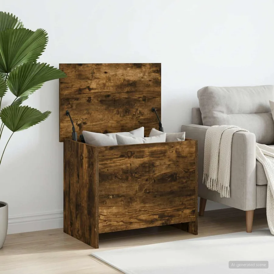 Coffre de rangement avec stockage Chêne fumé 60 x 40 x 50 cm - 4